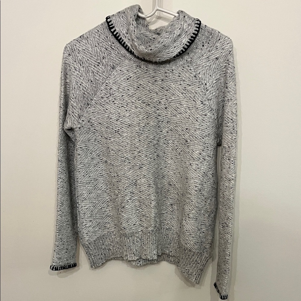 Cable & Gauge Heathered Cowl Neck Sweater